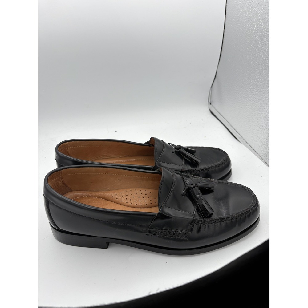 Johnston & Murphy Shoes Mens Size 9 W Black Leather Tassel Loafers Dress Comfort